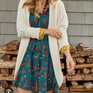 Matilda Jane Choose your own path Fa La La  Red Floral Plaid Long Sleeve Dress